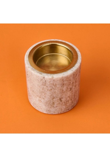 Kpm Marble Şamdan Mumluk - Bej - 6 Cm Bej