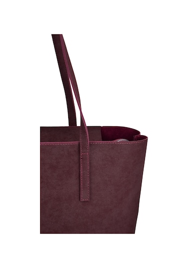 Kadın Büyük Boy Süet El Ve Omuz Çantası - Bordo Bordo