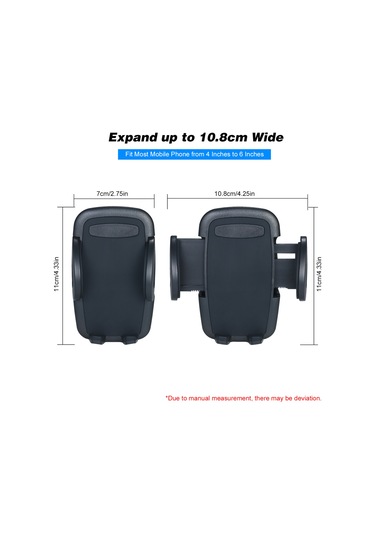 Gajeena Araç Klima Vantili 360 Derece Döner Telefon Tutucu - 4-6 İnç Telefonlar İçin, Hızlı Kurulum, Siyah Abs+silikon Malzeme İle Sağlam Tutma