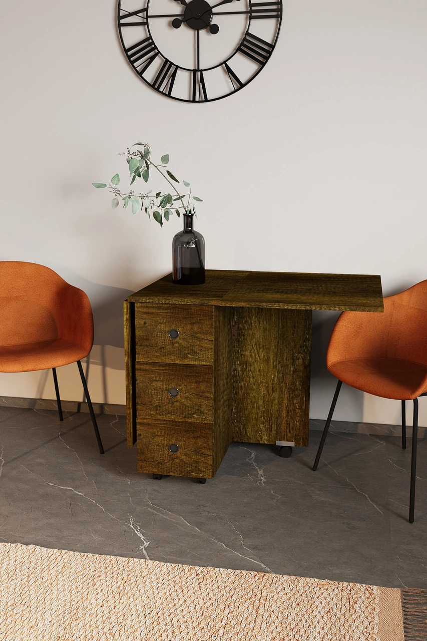 Lagertha Yemek Masası Mutfak Masası Koyu Ceviz