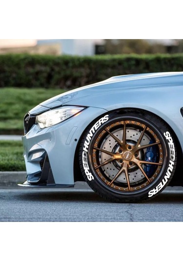 Motorsiklet Lastik Yazısı Beyaz Speedhunters 4 Adet 2.5 Cm Sticker Arma Şerit