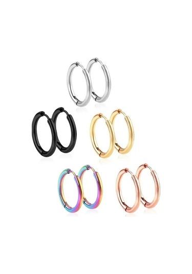 Flybuy 2 Adet Yuvarlak Halka Küpe, Kadın Erkek A1 Gümüş Paslanmaz Çelik, 20mm Dairelik, Moda Ve Trendli Stille/ Gümüş