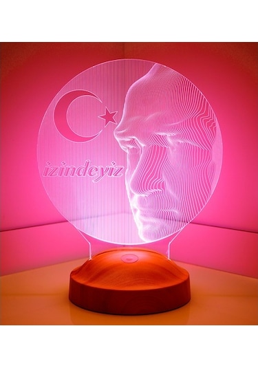 3D Led Lamba 3 Boyutlu Atatürk Küre Özel Hediye Gecelambası
