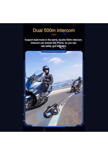 Q58 Max Kablosuz Motosiklet İnterkom Kulaklığı Gürültü Önleme 2 Sürücünün 500m Mesafede Aynı Anda Konuşması