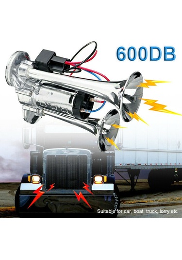 12v Araç Elektrikli Korna İçin 600db Güçlü Ses Çift Tüp Metal Araba Kornası