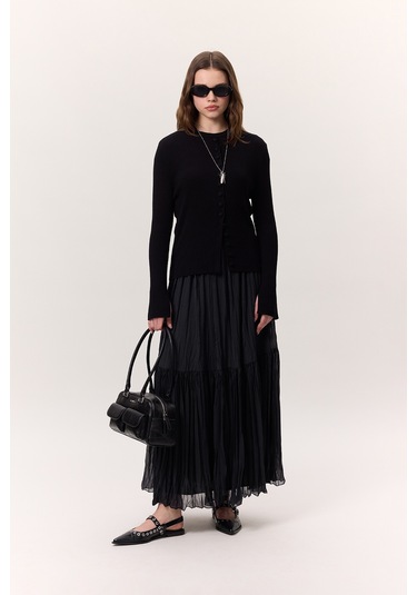 Crush Piliseli Uzun Etek Lacivert Lacivert