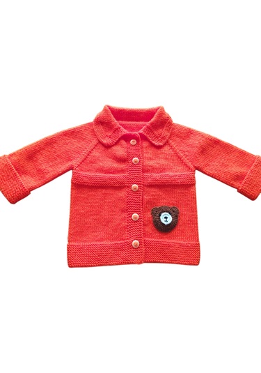 Kırmızı Bebek Hırkası Kırmızı