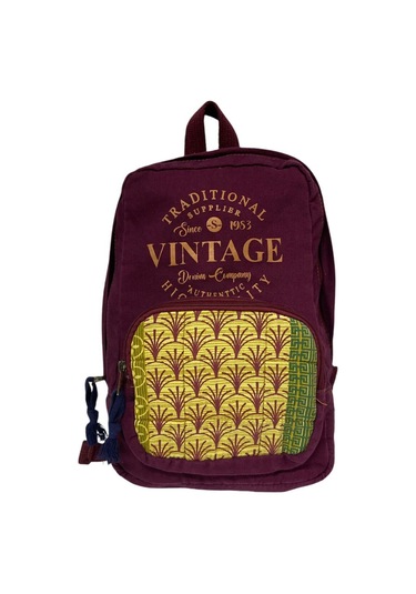 Kaliteli Mini Vintage Salaş Disayn Günlük Sırt Gezi Çantası 19 Cm X 34 Cm Bordo