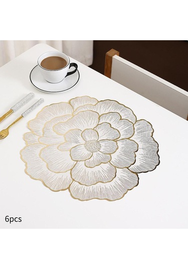 Suntek 6pcs Placemats Yemek Masası Yer Paspas Dekor Mutfak Ev Altın