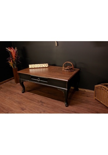 Wooding 100 Cm Masif Ceviz Siyah Orta Sehpa