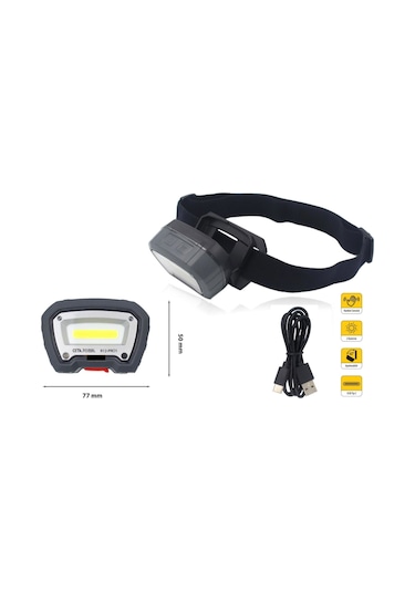 Ceta Form R12-pro1 400 Lumen Şarjlı Hareket Sensörlü Kafa Lambası Siyah