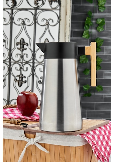 Cooker Bamboopour 2 Litre Paslanmaz Çelik Bambu Saplı Çelik Termos Ckr2094 Diğer