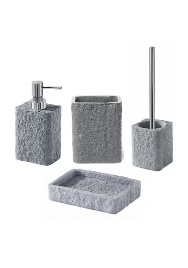 Aries Banyo Seti, Tezgah Üstü - Gri