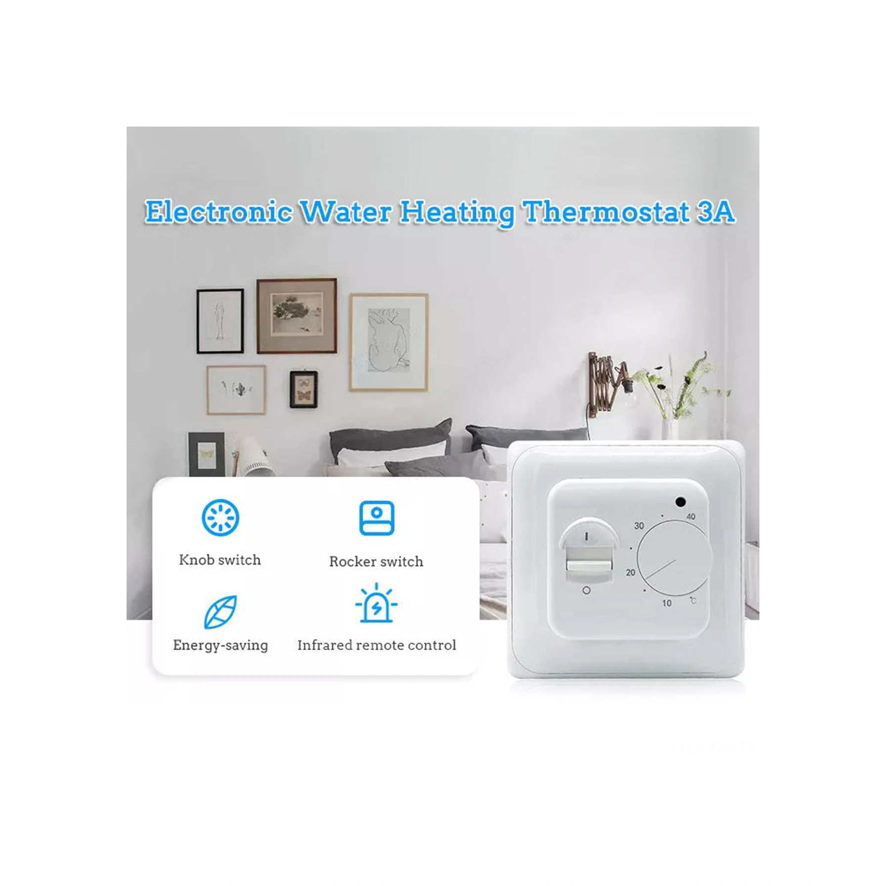 Qingmipy Beyaz R1m.703 Su Isıtma 3a Termostatı - Zemin Sıcaklığı Kontrolü, Led Gösterge Ve Kolay Kullanım