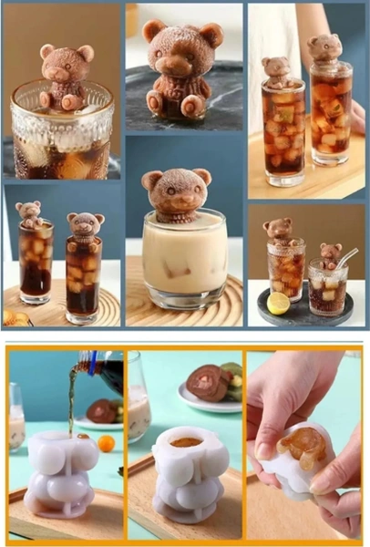 River World Buz Kalıbı Silikon Ayı Şekilli Çok Renkli