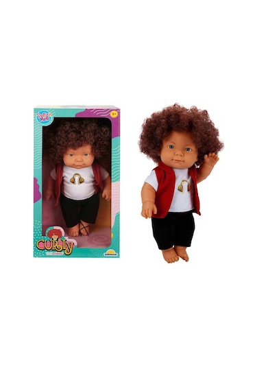 Sunman Curly Bebek Tulumlu Elbiseli Et Bebek 35    Cm