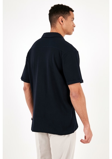 Buratti Pamuklu Regular Fit Kısa Kollu Erkek Gömlek 5902724 Indigo