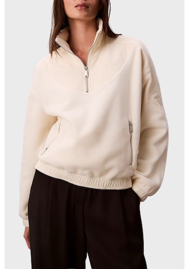 Calvin Klein Bayan Sweat Lv047d231g Yas Beyaz Beyaz