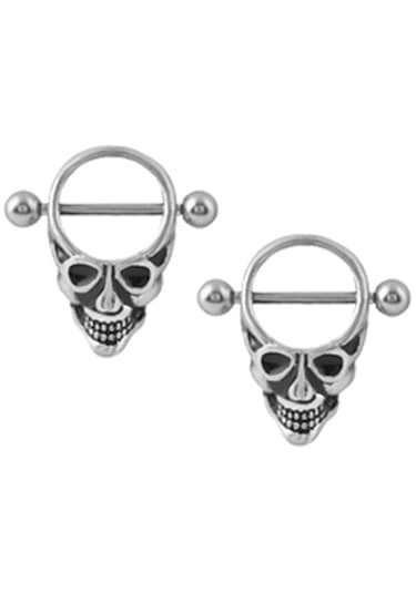 Homyl 2 Adet Cadılar Bayramı Paslanmaz Çelik Kafatası Gümüş