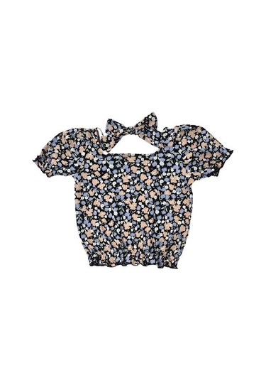 Çiçekli Şort Etekli Kız Çocuk Takım St07572 Siyah