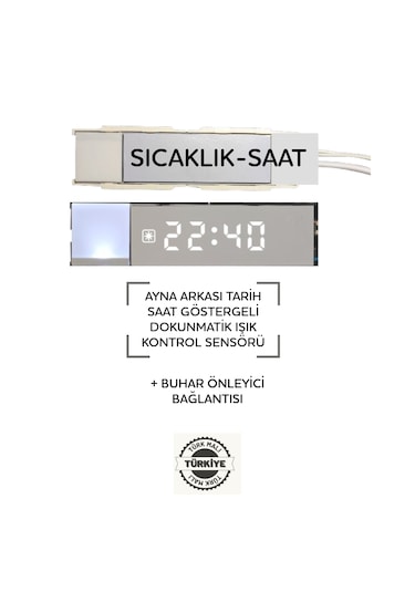 Ayna Arkası Tarıh Saat Göstergelı Dokunmatık Isık Kontrol Sensörü