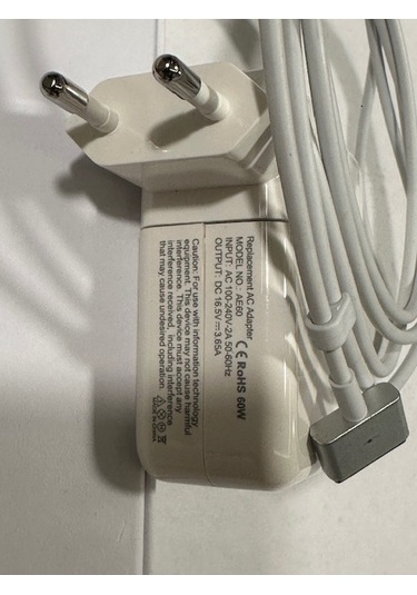Apple Uyumlu MacBook T Uçlu 16.5 Volt 3.65 Amper Magsafe2 Adaptör 65 Watt Magsafe2 Adaptör