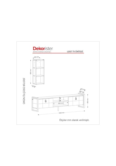 Dekorister Exclusive Lost Metal Tv Ünitesi Ceviz