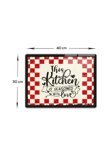Decorita Cam Kesme Tahtası | Kitchen Love | 30cm x 40cm
