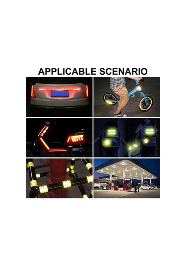 Sarı Mükemmel Kendinden Yapışkanlı Dekoratif Kullanımı Kolay Araba Plakası Yansıtıcı Uyarı Emniyet Bandı Araç Malzemeleri