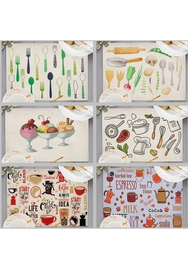 Yemek Placemat Keten Masa Matı Çocuk Sofra Takımı Karikatür Yemek Masası Disk Pedleri Bardak Altlığı Peçete Tabak Bar Mutfak Yer Örtüsü Le1140, 1 Adet 32x45cm Diğer
