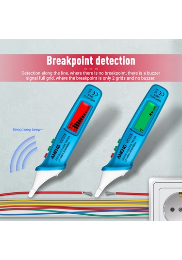 Yifomall Aneng Vc1018 Akıllı Voltaj Test Kalemi - 12-1000v Lcd Ekranlı, Sesli-uyarılı, Kablosuz Elektrik Kontrol Cihazı