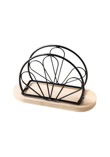 Trendooze Piknik Büfe Masaları İçin Siyah Dik Stand Peçetelik Seti Siyah