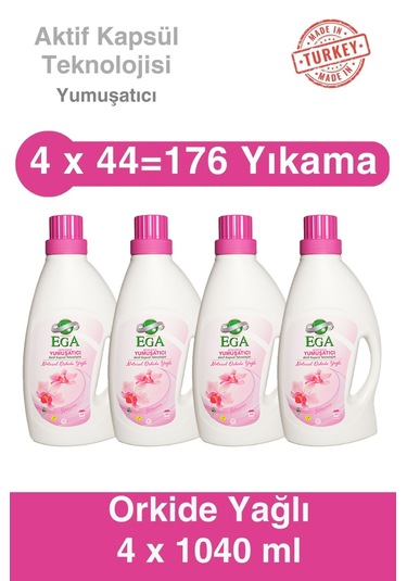 Ega Kimya Aktif Kapsül Teknolojili Orkide Çamaşır Yumuşatıcısı 4 x 1040 ML