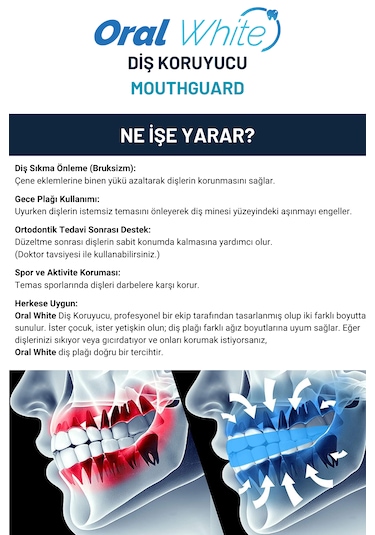 Oral White Diş Gıcırdatma Ve Sıkma Önleyici Bruksizm Gece Plağı