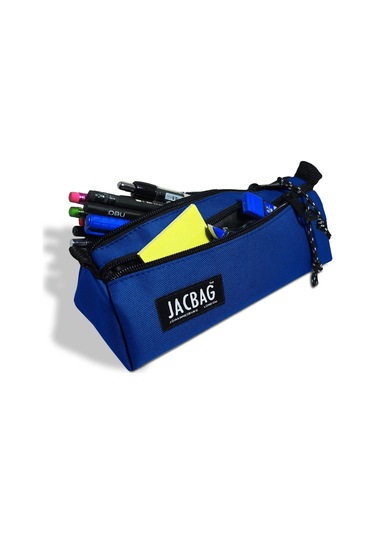Jacbag Dual Prime İki Bölmeli Üçgen Saks Mavi Erkek Çocuk Kalem Çantası Çok RENKLİ