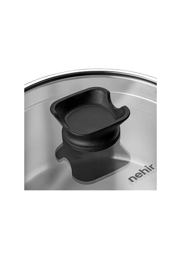 Nehir Napoli 22 Cm Paslanmaz Çelik Süzgeç Kapaklı Fonksiyonel Derin Tencere
