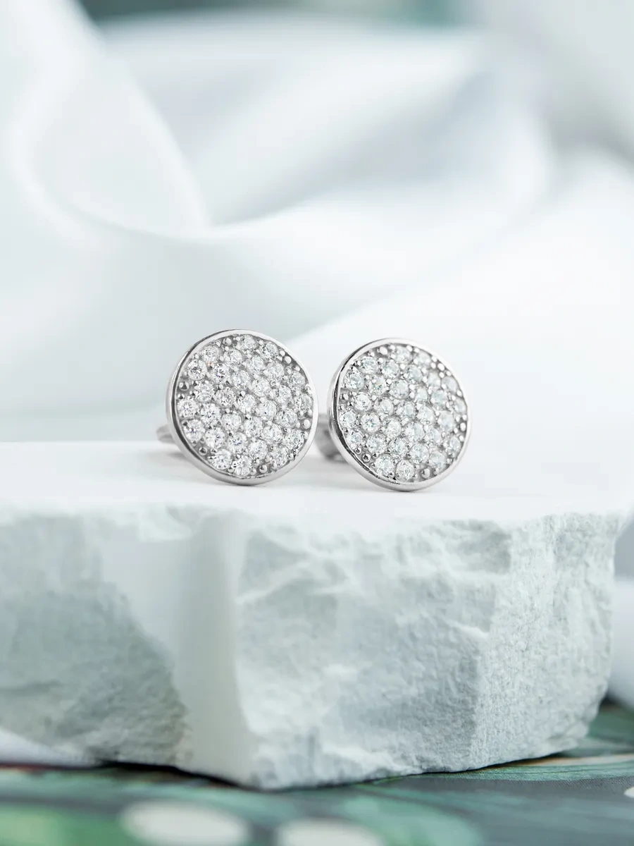 Asj Küpe Çivileri Daireler Gümüş 925 466512406 beyaz