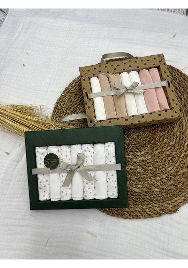 Desenli Penye Bebek Ağız Mendili 7'li 2 Paket 2025 Mö062