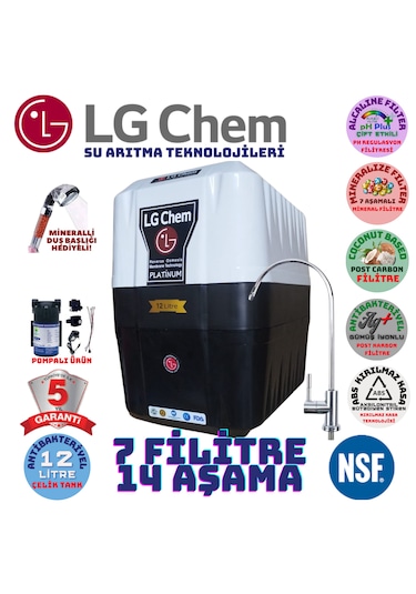Lg Chem Platınum Pompalı 12 Lt 7 Flt 14 Aşama Su Arıtma Cihazı