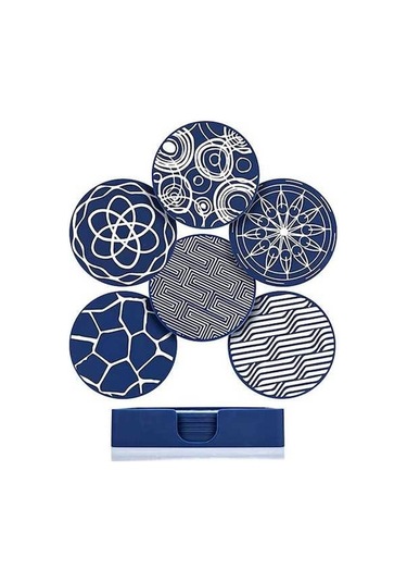 Ulzyvf Yuvarlak Silikon Bardak Altlıkları Mavi - İçecek Kutusu, Seti Mavi