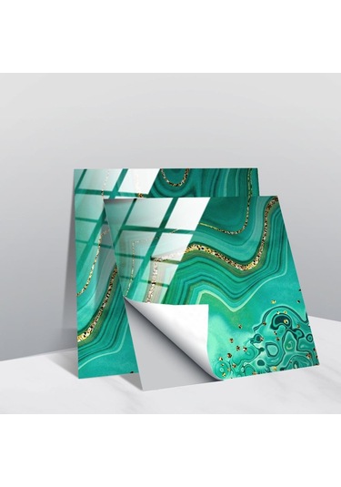 10 Adet 10x10cm Kristal Kiremit Kendinden Yapışkanlı Duvar Sticker Mutfak Duvar Kağıdı Duva Su Geçirmez Duvar Sticker Dğ. 56865072 Diğer