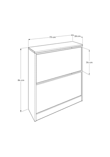 Flat Duo 2 Katlı Geniş Ayakkabılık Dolabı - Beyaz