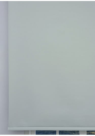 Düz Stor Perde - Kalın Mat Stor Güneşlik Kumaş Keten - Alüminyum Kasa Ve Boru - Eteği Dilimsiz/düz Gri