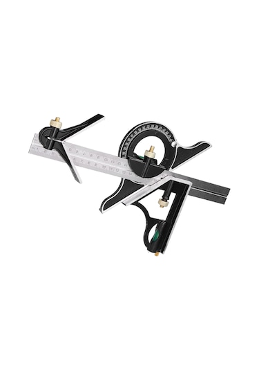 Yifomall Ahşapçı İçin 300mm Çok Fonksiyonlu Kombine Açı Ölçer Seti - Paslanmaz Çelik Profesyonel Ölçüm Aracı Kartlı Paket