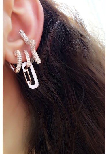 BEYAZ TAŞLI YILDIZ KIKIRDAK GÜMÜŞ KÜPE