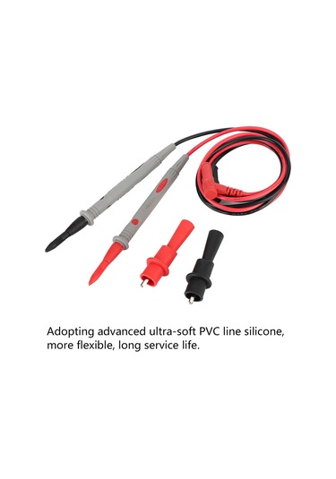 Teltree Dijital Multimetre Test Kalemi, Gümüş Kaplama Uçlu, 1000v 20a, 90cm Ultra Yumuşak Kablo + Alligator Kelepçe, Evrensel Uyumlu, Hassas Ve Doğru Ölçüm