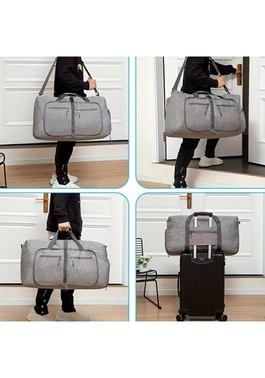 Maiyame Siyah Outdoor Spor Kamp Seyahat Çanta - Katlanabilir Büyük Kapasite, Ayırtılmış Ayakkabı Bölmesi, Nilon Materyal, Sağlam Ve Pratik Siyah