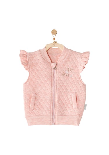 Andywawa Kız Bebek Omuz Detaylı Pembe Yelek Ac23326 001