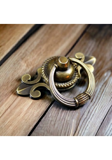 Eskitme Halka Kulp Bronz Yaprak Sarkaç Kulp