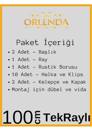 Rustik Perde Askısı Antrasit 100cm - Ahşap Rustik Antrasit